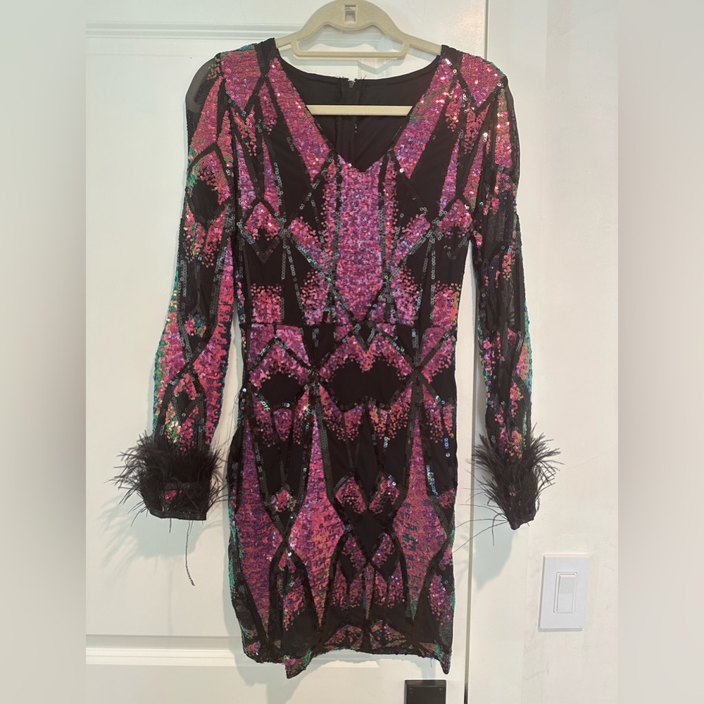 Size SMALL sequin v neck party dress